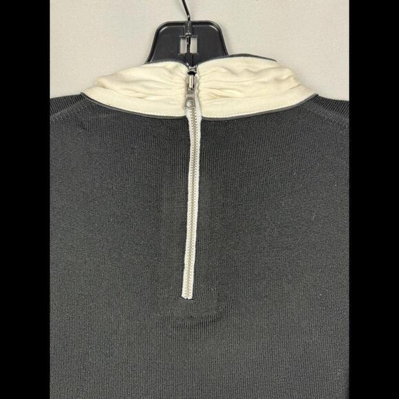 Alice + Olivia Zani Layered Tie Neck Sweater Black Wool & Silk Size M - Picture 5 of 7